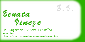 benata vincze business card